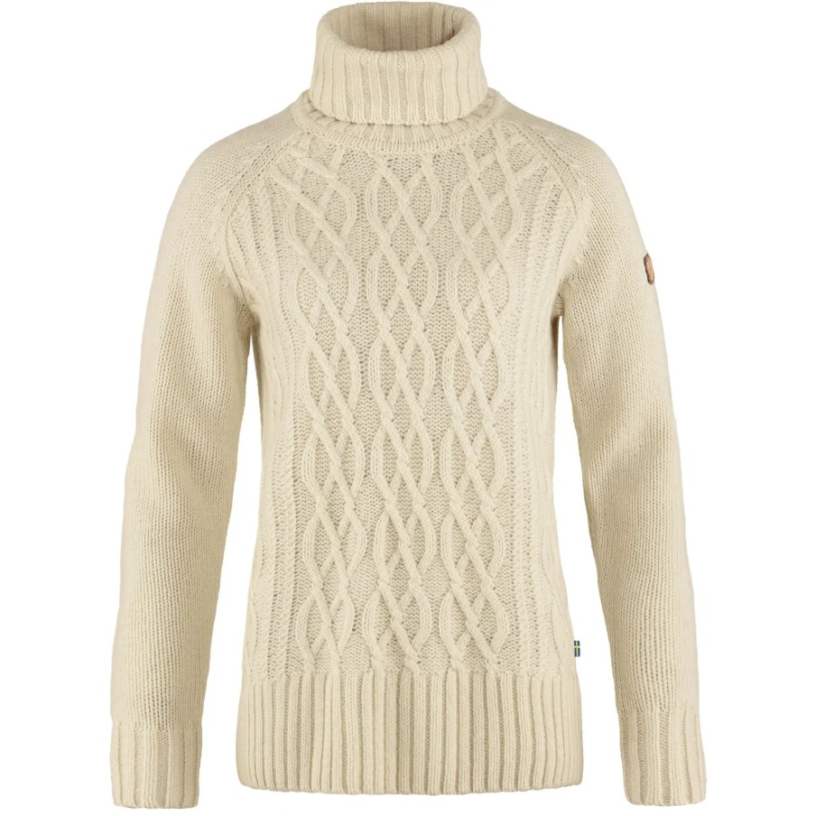 Övik Cable Knit Roller Neck W Chalk White Fjällräven