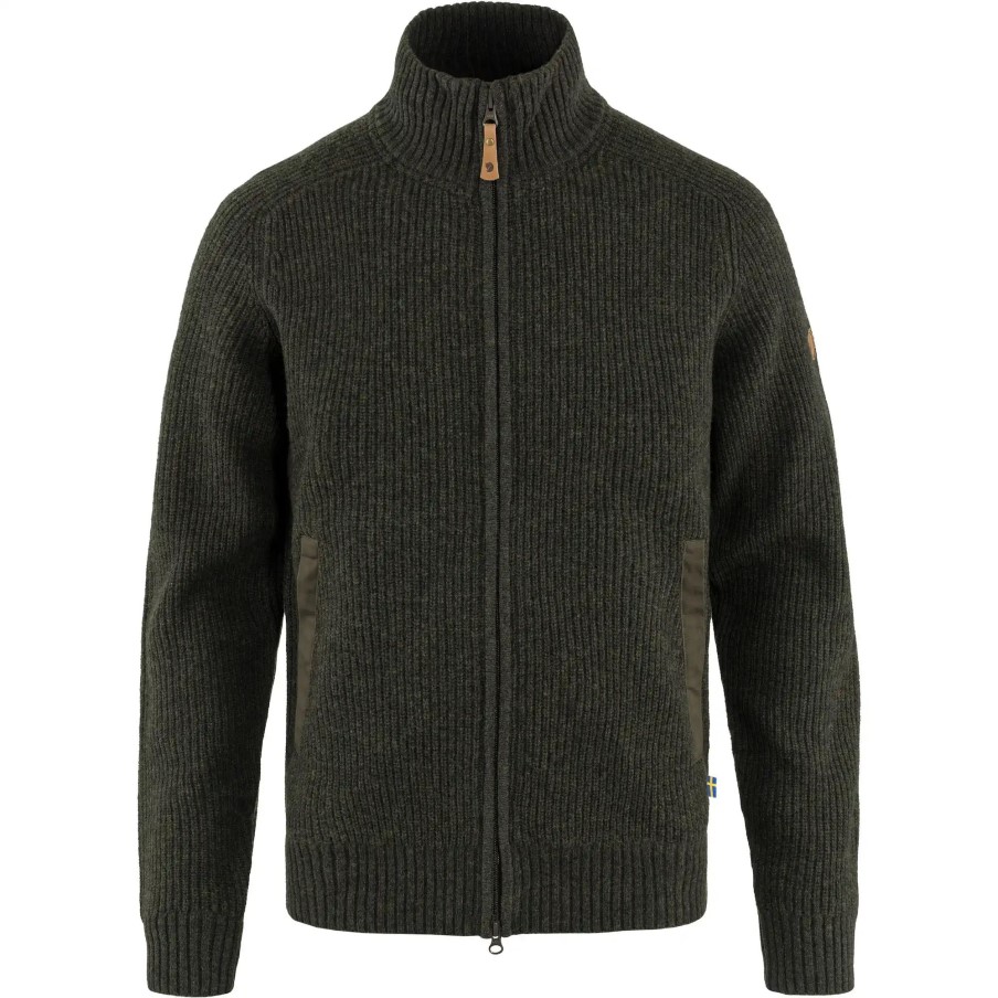 Dark Olive Övik Zip Cardigan Knit M Fashion Fjällräven